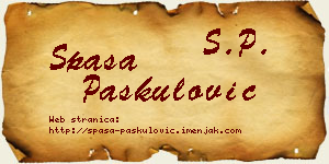 Spasa Paskulović vizit kartica